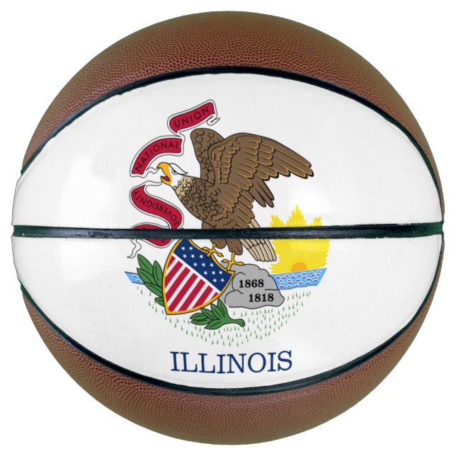Balón De Baloncesto Bandera de Illinois (Anverso)