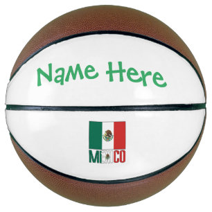 Balón De Baloncesto Bandera de México Personalizada
