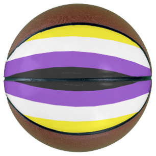 Balón De Baloncesto Bandera de orgullo no binario de SlipperyJoe's ama
