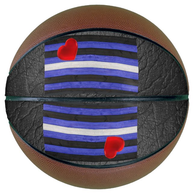 Balón De Baloncesto Bandera del orgullo de cuero de SlipperyJoe negro  (Anverso)