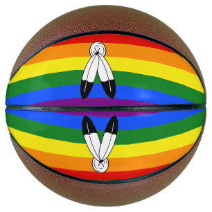 Balón De Baloncesto bandera del orgullo de dos espíritus de SlipperyJo