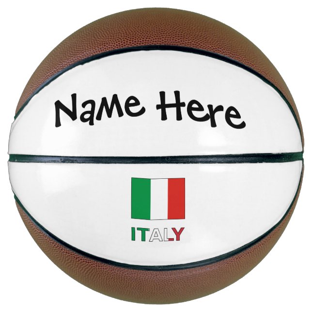 Balón De Baloncesto Bandera italiana con su nombre (Anverso)