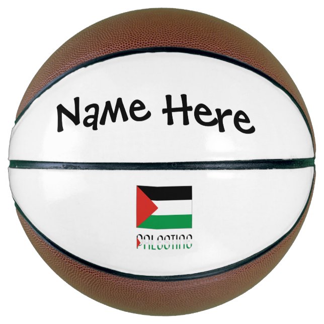 Balón De Baloncesto Bandera palestina y palestina con tu nombre (Anverso)