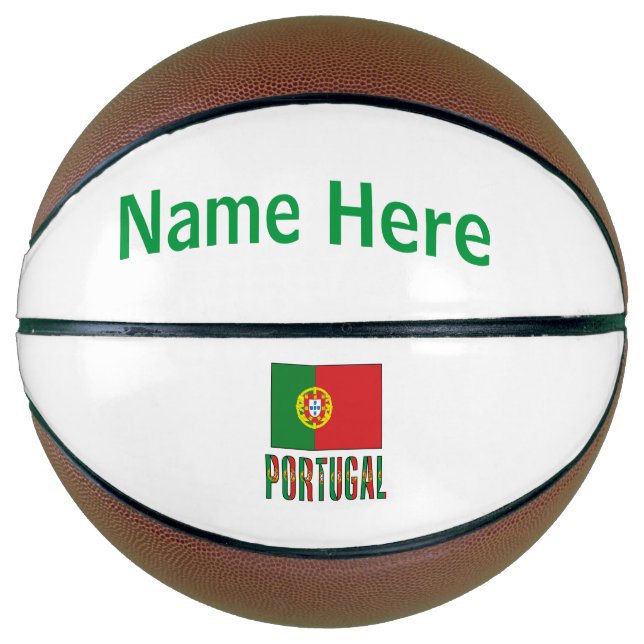 Balón De Baloncesto Bandera portuguesa y Portugal personalizado (Anverso)