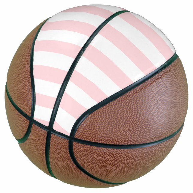 Balón De Baloncesto Basketball Pink & White Stripe (Angular)