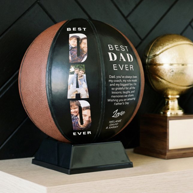 Balón De Baloncesto Best Dad Ever Father’s Day Photo Collage Gift (Best Dad Ever Father’s Day Photo Collage Gift Basketball)