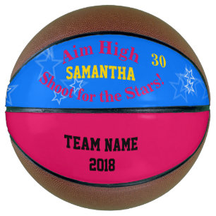Balón De Baloncesto Blue Raspberry Nombre Personalizado Stars Basketba