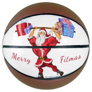 Balón De Baloncesto Bodybuilder Santa Funny Navidades Baloncesto