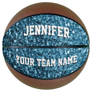 Balón De Baloncesto Brillo azul bebé ligero chispas Tu nombre Equipo