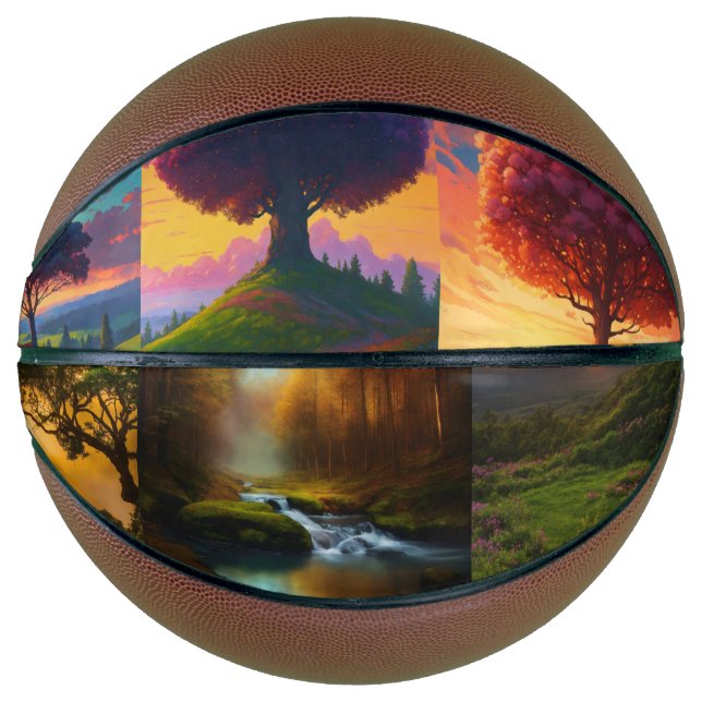 Balón De Baloncesto "Bucles salvajes: Baloncesto inspirado en la natur (Anverso)