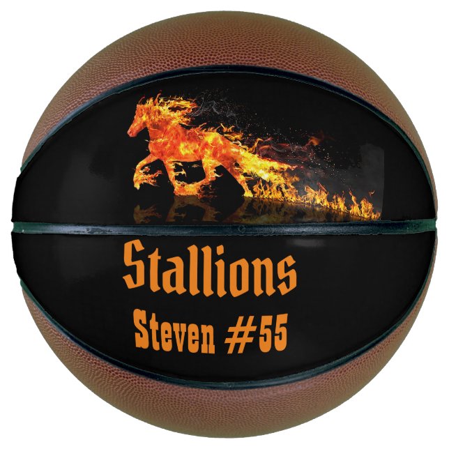 Balón De Baloncesto Caballo de Fuego Personalizado (Anverso)