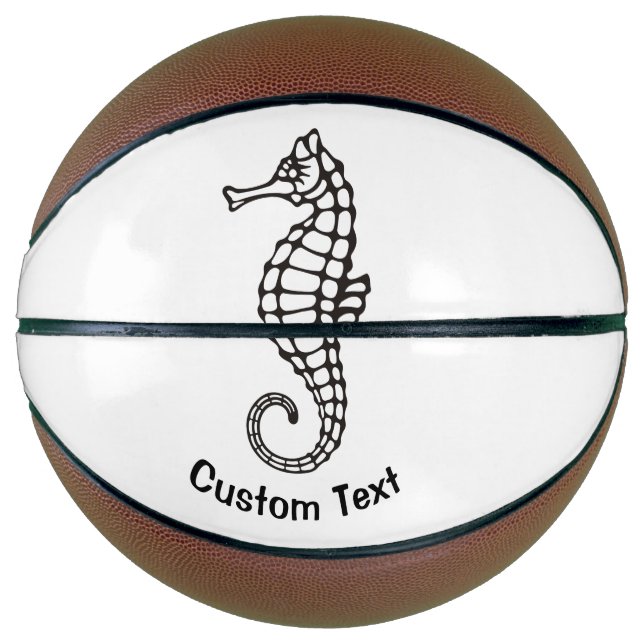 Balón De Baloncesto Caballo de mar negro (Anverso)