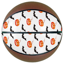 Balón De Baloncesto Calabazas y murciélagos de Halloween, truco o truc