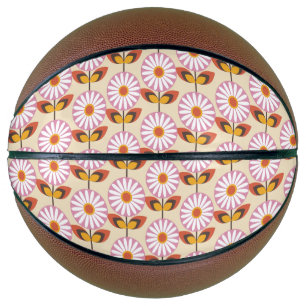 Balón De Baloncesto Campo de Daisies rosa
