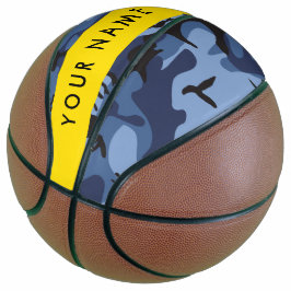 Balón De Baloncesto Camuflaje Azul Marino Personaliza tu nombre