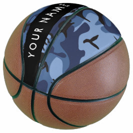 Balón De Baloncesto Camuflaje Azul Marino Personaliza tu nombre