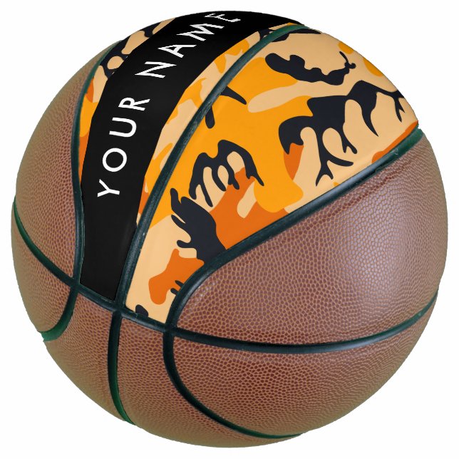 Balón De Baloncesto Camuflaje naranja Su nombre Personaliza (Angular)
