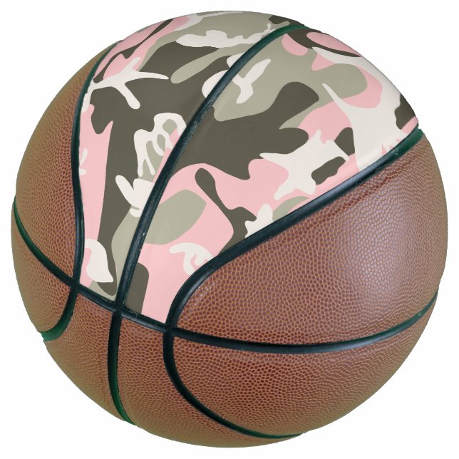 Balón De Baloncesto Camuflaje rosa y verde, militar, militar (Angular)