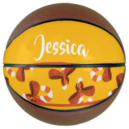 Balón De Baloncesto Caña de caramelo envuelta con un patrón de arco ro