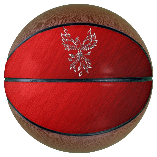 Balón De Baloncesto Cenizas negras rojas y fénix (Anverso)