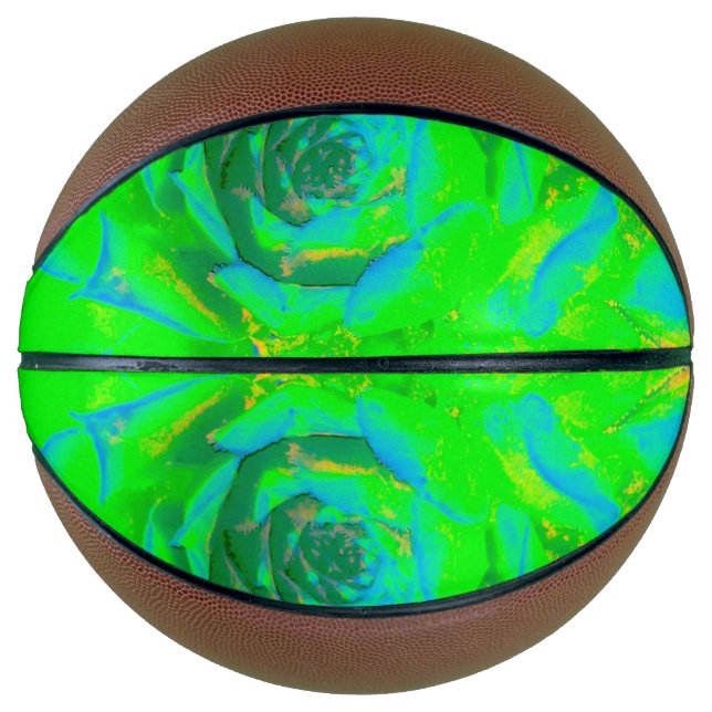 Balón De Baloncesto Chartreuse Verde Lime Suculento Sedum Rosette (Anverso)