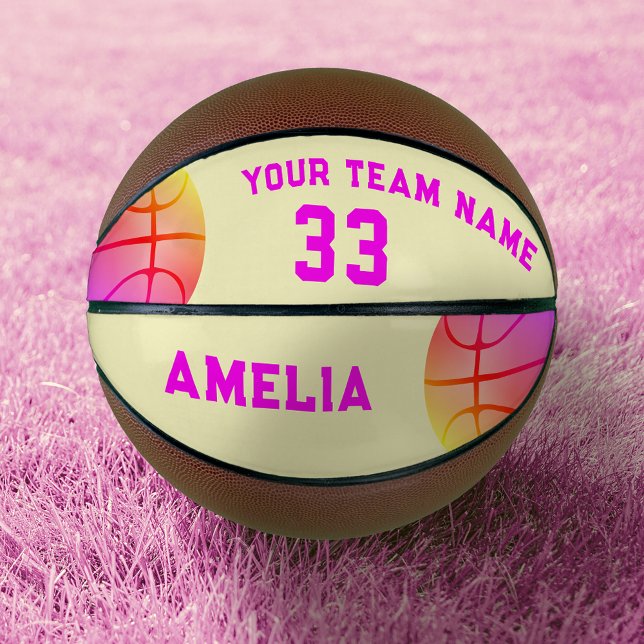 Balón De Baloncesto Chica de la cesta amarilla nombre del jugador núme (Subido por el creador)