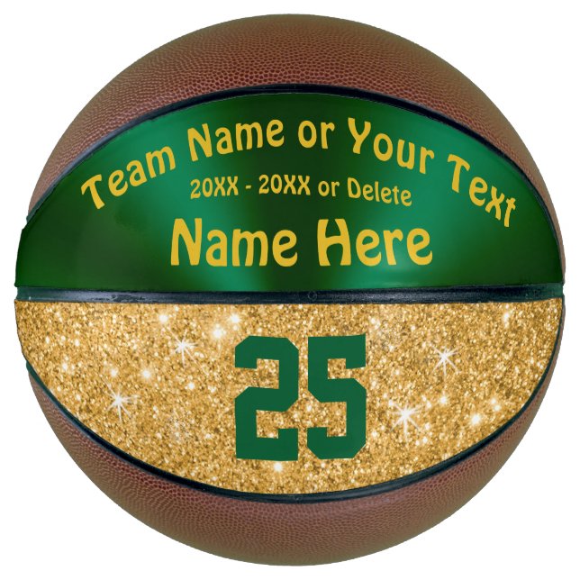 Balón De Baloncesto Chicas Bolas de básquetbol personalizadas Green y  (Anverso)