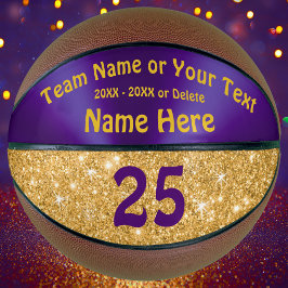 Balón De Baloncesto Chicas de baloncesto personalizado morado y oro