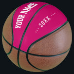 Balón De Baloncesto Chicas Idea de regalo de cumpleaños nombre persona<br><div class="desc">Crea tus Chicas únicos regalo de cumpleaños fuchsia rosado Basketball agregando tu propio nombre personalizado, año, lema, mensaje o cualquier texto. Personalizable lindo juego de regalos de baloncesto para chicas, mujeres jugadores de baloncesto, mujeres, mamá, hermana, hija, novia, animadores, adolescente, adolescente, niña, jugadores, compañeros de equipo, fans. Elija su equipo...</div>