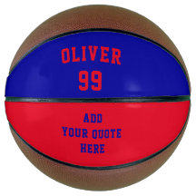 Cifras simples de nombres rojo y azul de baloncest