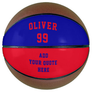 Balón De Baloncesto Cifras simples de nombres rojo y azul de baloncest