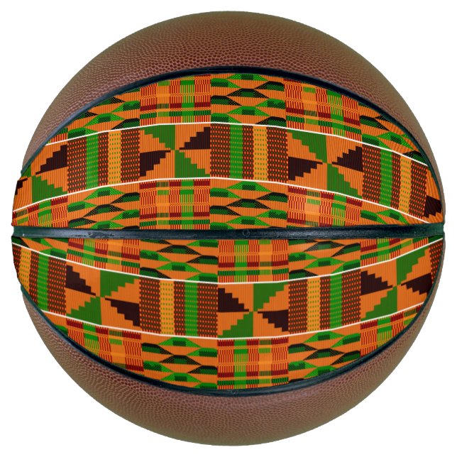 Balón De Baloncesto Clásico Naranja Africano Kente Basketball (Anverso)