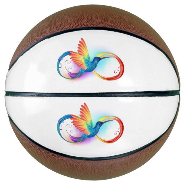 Balón De Baloncesto Colibrí arcoiris con símbolo Infinity (Anverso)