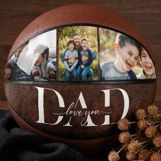 Balón De Baloncesto Collage de fotos del Día del Padre con amor de pap