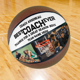 Balón De Baloncesto Collage de fotos Mejor Entrenador Baloncesto Perso