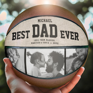 Balón De Baloncesto Collage de fotos Rústico Moderno BEST DAD EVENTUAL