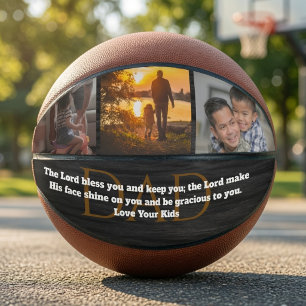 Balón De Baloncesto Collage personalizado de 3 fotos Baloncesto con ve