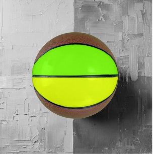 Balón De Baloncesto color sólido neón amarillo y verde