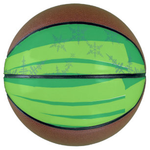 Balón De Baloncesto Copo de Nieve Azul en Montaña Verde