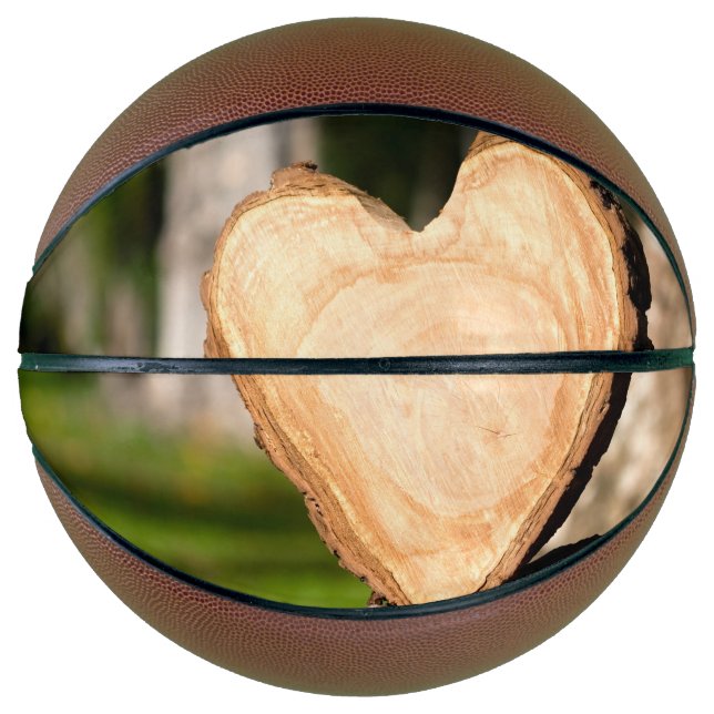 Balón De Baloncesto corazón de madera (Anverso)