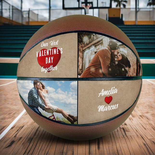 Balón De Baloncesto Corazón rojo nuestro primer San Valentín juntos 2  (Subido por el creador)