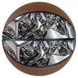 Balón De Baloncesto Cromo Líquido - Metal Plateado Espejo