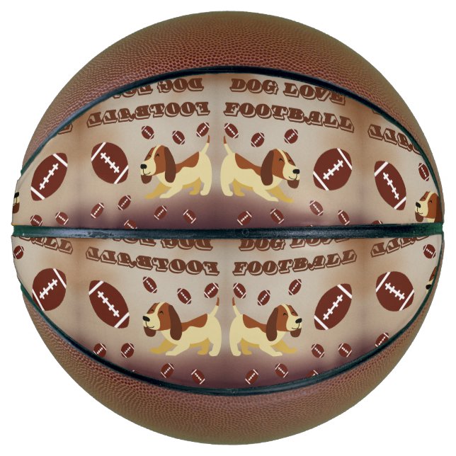 Balón De Baloncesto Curioso Cachorro Jugando Fútbol (Anverso)
