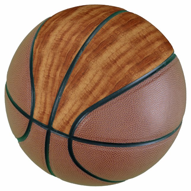 Balón De Baloncesto Curly Koa Acacia Wood Grain Look (Angular)