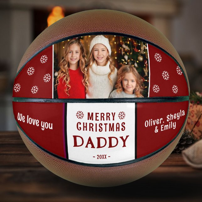 Balón De Baloncesto Cuse Merry Christmas Daddy Family Photo (Subido por el creador)