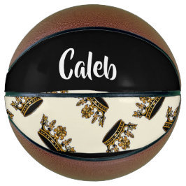 Balón De Baloncesto Custom name gold crown pattern