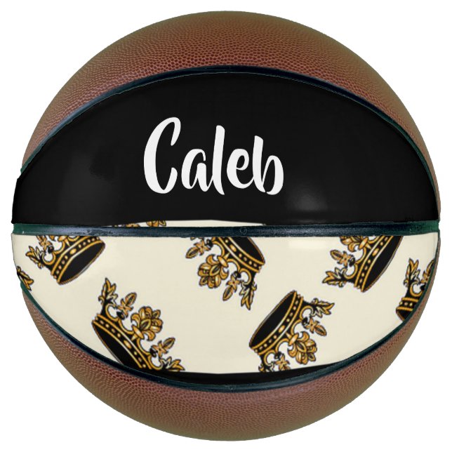 Balón De Baloncesto Custom name gold crown pattern (Anverso)