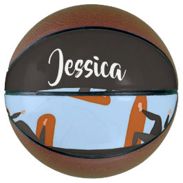 Balón De Baloncesto Custom name lady surfing the waves