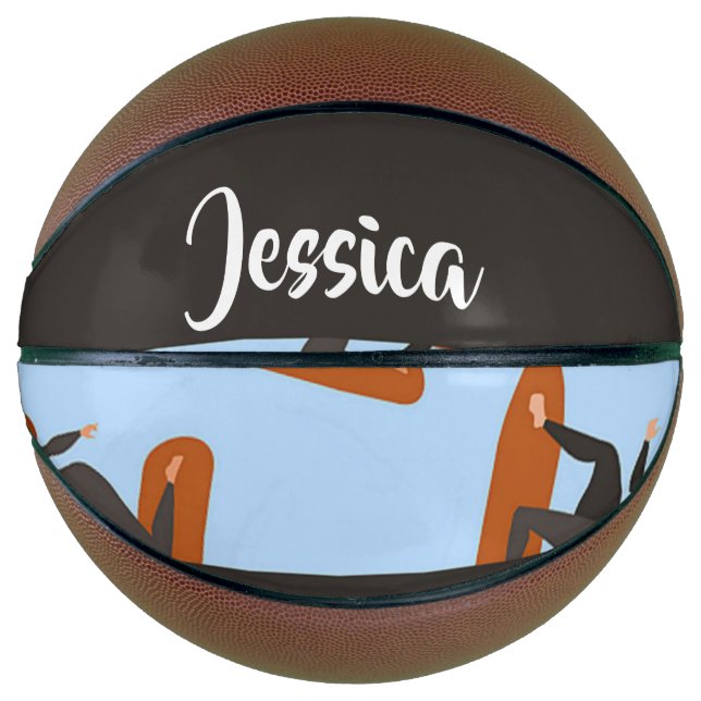 Balón De Baloncesto Custom name lady surfing the waves (Anverso)