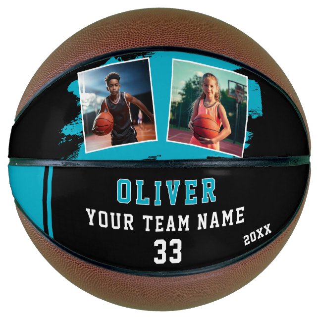 Balón De Baloncesto Custom Player's Name Number Team 2 Photo (Anverso)